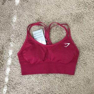 Gymshark Seamless Cross-Back Sports Bra in Beet